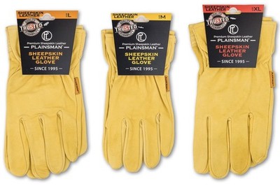 Plainsman Premium Sheepskin Leather Work Gloves: Medium, Large, or Extra-Large