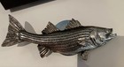 NEW w/ BOX STRIPED BASS FISH Grillie Ornament Antique Nickel Auto Truck Car Hood — photo 3