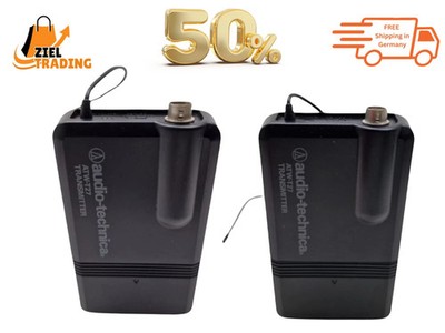 2er Set Audio-Technica ATW-T27 Mikrofon Transmitter Gürtel Pack - Schwarz