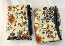 2 Ralph Lauren CHAPS MOROCCO Standard Pillow Shams Floral Blue/Orange/Red Set