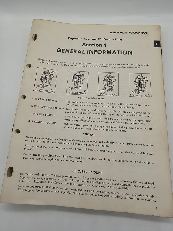 Briggs Stratton Engine Repair Manual MS-4750. SEE Pictures for models covered - Image 2 of 4