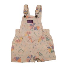 Vintage Oshkosh B  Gosh Vestbak Overall Clock Theme 2T Made In USA