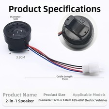 Tricycle For HORN Speaker 12V 48V 60V Four in One with Reverse Voice Self Check