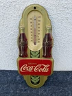 Vintage 1941 Coca Cola Metal Double Bottle Thermometer
