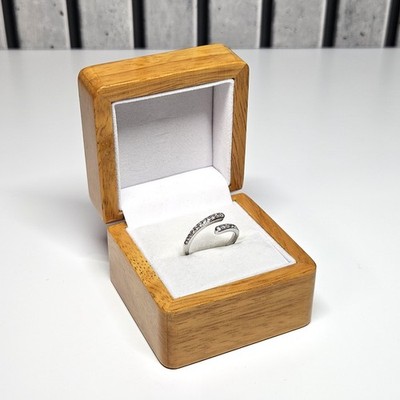 SWAROVSKI Silver Authentic Bypass Ring - Clear Swarovski Crystals - Used