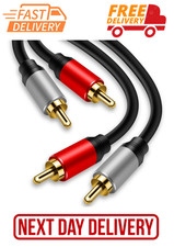 2RCA to 2RCA Cable 3Ft, Gold-Plated 2 RCA Male to 2 RCA Male Stereo Audio Cable