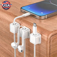 6 Pack Magnetic Cable Clips Cord Organizer Desk Wire Holder Cable Management