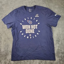 Nike Shirt Mens L Blue Tennessee Titans T-Shirt NFL Playoffs Division Champs Tee