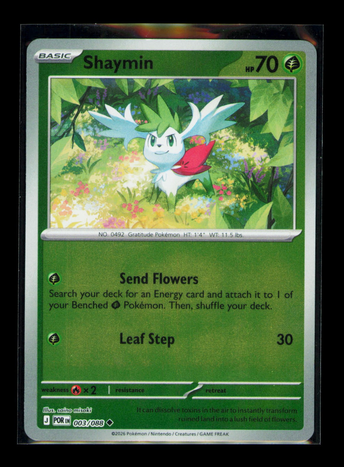 Shaymin Reverse Holofoil Uncommon ME03: Perfect Order 003/088 NM