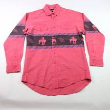 Vintage Wrangler Brushpopper Shirt 16-33 Aztec Western Southwestern X-Long Tails