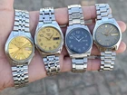 Vintage Seiko 5 Automatic Watch Lot 4Pcs Day-Date Gold Dial Japan Men SS