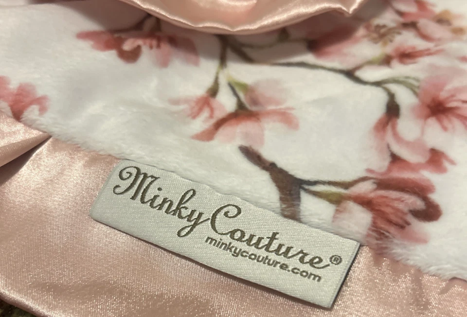 Manta de seguridad para bebé Minky Couture Lovey rosa flores Foto 3 de 4
