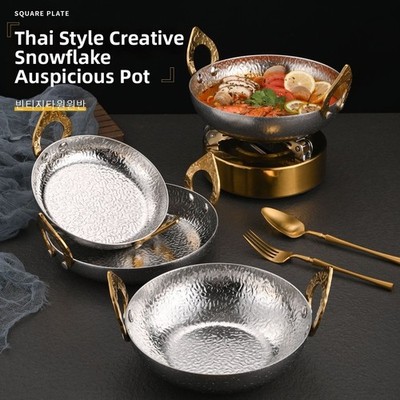 304 SS Doppelgriff Hot Pot für Thai Tom Yum Suppe Kochen Herd kompakte Größe