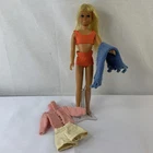 Vintage Mattel Barbie Sun Set Malibu Skipper Doll in Original Swimsuit +  Korea