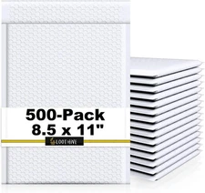 500-Pk WHITE 8.5 x 11" Padded POLY BUBBLE MAILER shipping mailing envelope #2