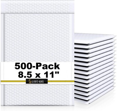 500-Pk WHITE 8.5 x 11'' Padded POLY BUBBLE MAILER shipping mailing envelope #2
