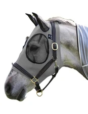 Target Small Cob Charcoal Fly Mask Stretchy Mesh Design For Horse Comfort