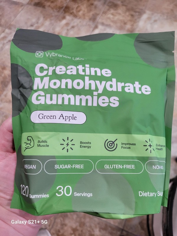 Vybrance Labs Creatine Monohydrate Gummies Green Apple Vegan Sugar-Free 120ct
