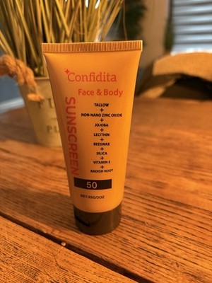 3xConfidita Face & Body Sunscreen SPF 50 85g Non-Nano Zinc Oxide Neu