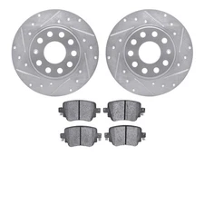 For Volkswagen Passat 15-22 Brake Kit eLINE Series Drilled & Slotted Rear Brake