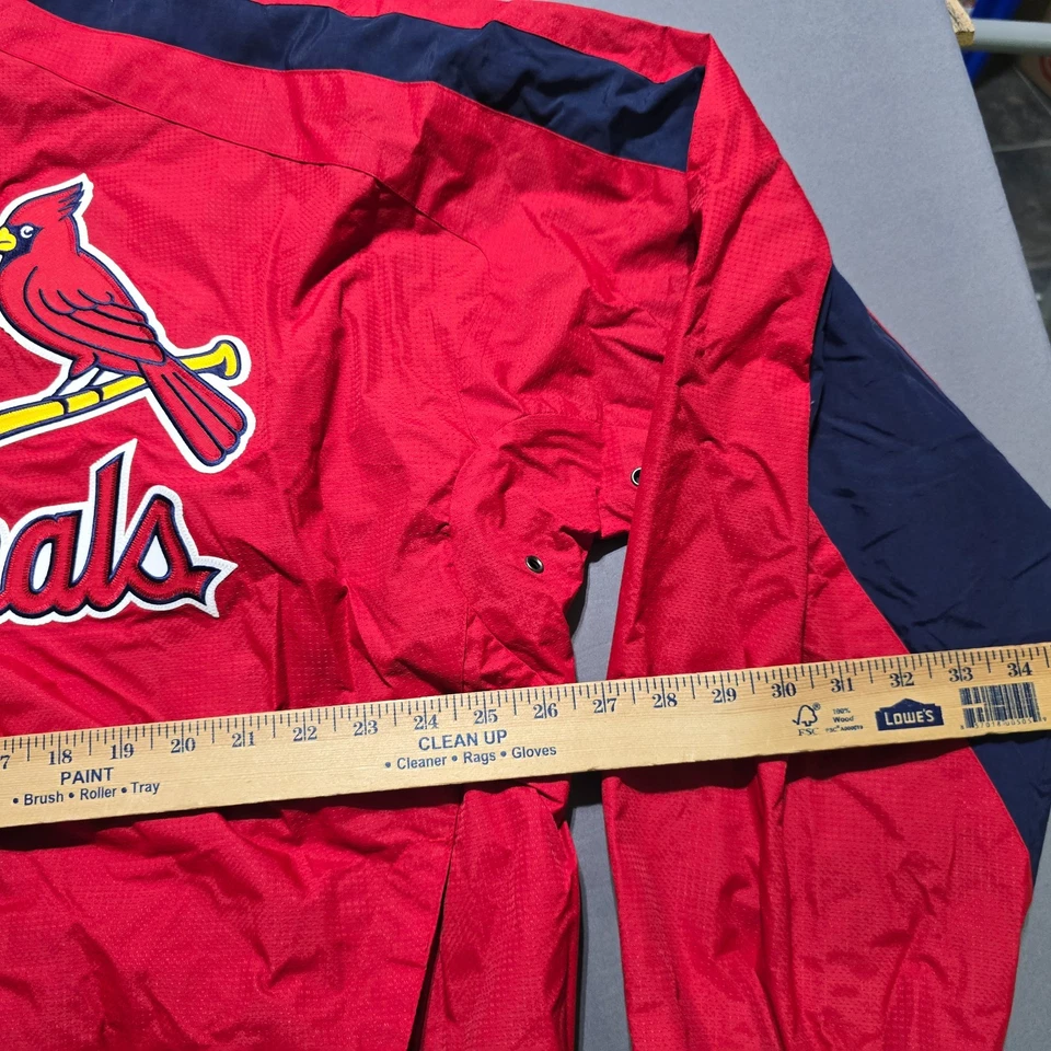 Vintage Majestic St. Louis Cardinals 1/4 Zip Pullover Jacket Red Size XL mens - Image 3 of 4