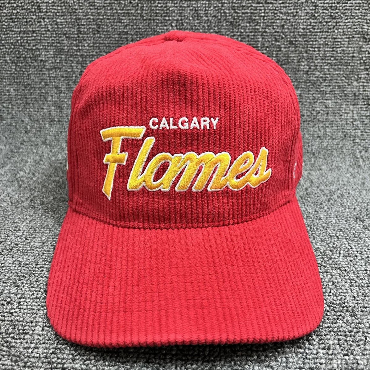 New '47 Calgary Flames Corduroy Hitch Snapback Hat Red NHL Cap