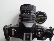 Chinon CM-4S 35mm SLR + Pentax K mount 28-50mm zoom +case. Tested fully working