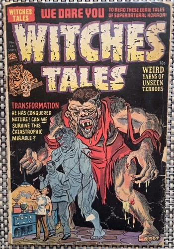 Witches Tales #14 1952 Harvey Comics Horror No Charlton The Thing! FOREIGN READ