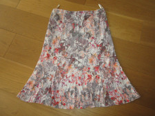 David Nieper pink floral full A line skirt, pull on, size 16