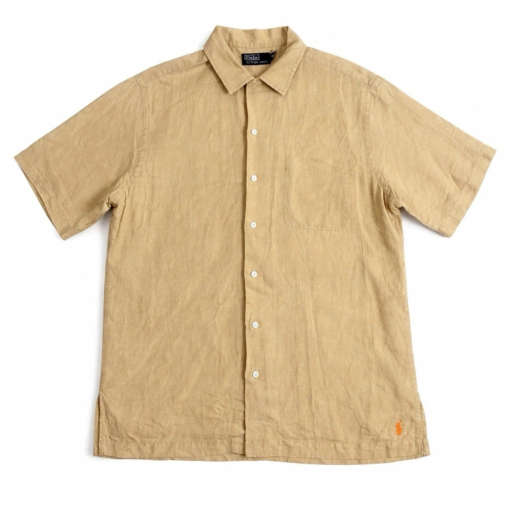 Polo Ralph Lauren Silk Short Sleeve Button-Up Casual Button-Down
