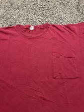 Vintage 90’s Single Stitch Made In USA Blank Pocket T Shirt Size 3XL Rare Vtg