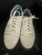 Men  s White/Black Synthetic Lace-Up Sneaker Round Toe US 9 Rubber Sole