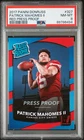 2017 Panini Donruss #327 Patrick Mahomes II Red Press Proof Rated Rookie PSA 8