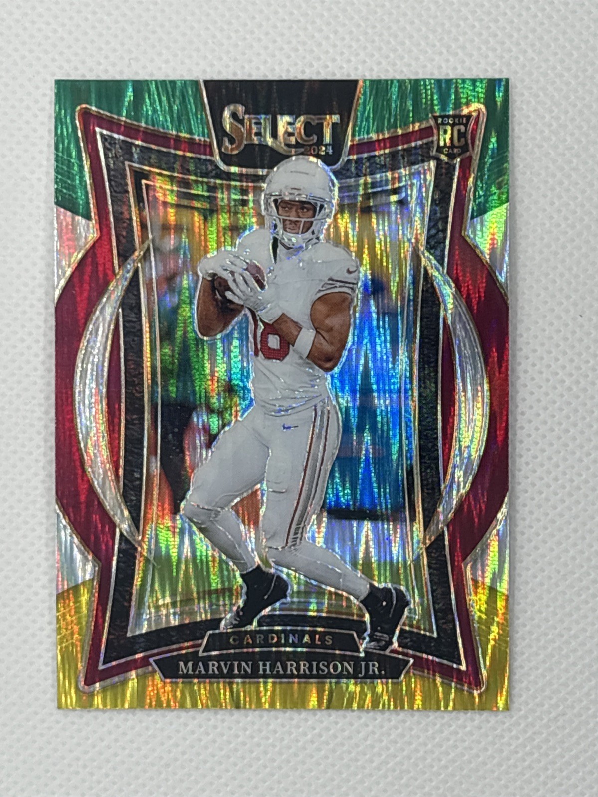 2024 Select Marvin Harrison Jr. Concourse RC Green and Yellow Prizm Shock #28