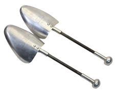 VINTAGE PAIR OF VIC-TREE SILVER ALUMINUM SHOE STRETCHERS SHAPERS MADE IN ENGLAND