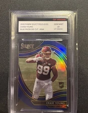 2020 Panini Select Field Level Chase Young RC#364 Blue Die Cut 1st Graded 10
