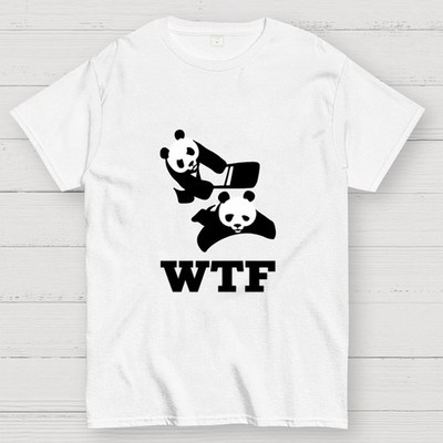 Wtf Panda Chainsaw Art Print T-Shirt Size S-4XL