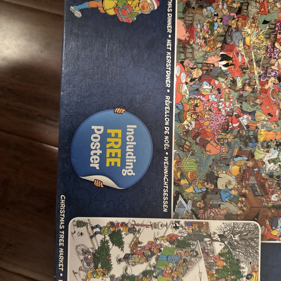 Jan Van Haasteren 圣诞晚餐/圣诞树市场 2x 1000 件拼图 — 第 4/4 张图片