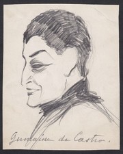 Germaine de Castro chanteuse Jewish singer opera Judaica dessin van Caulaert