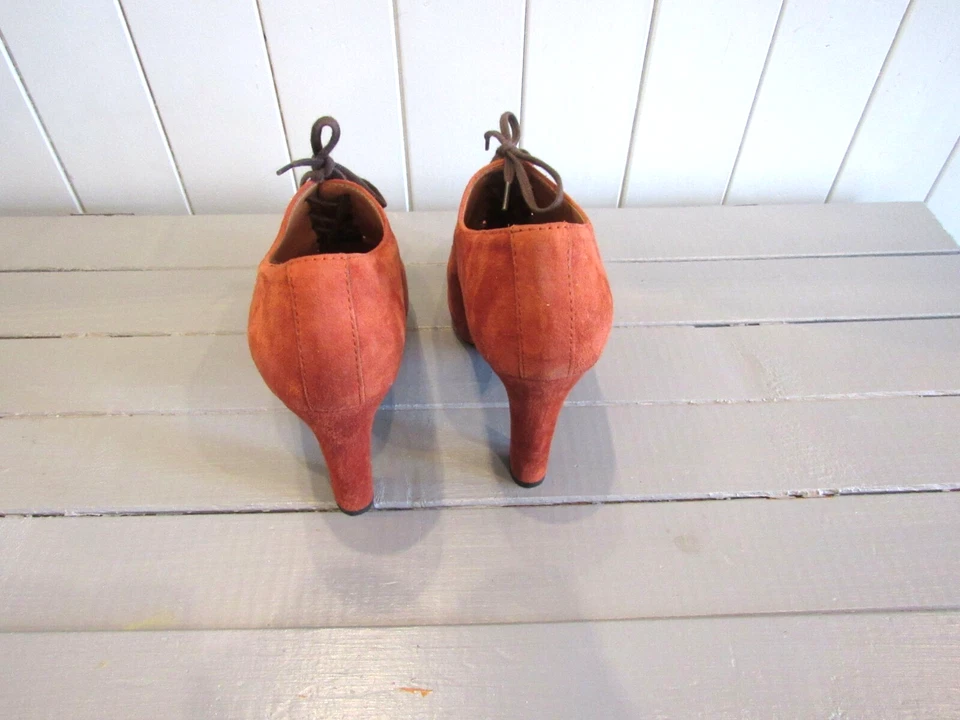 ESCARPINS A TALONS DAIM ROUILLE P 38 EDEN - Photo 3/4