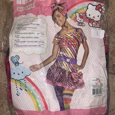Hello Kitty Nu Rave Costume Size Teen Dress Size 2-6 Rubies 