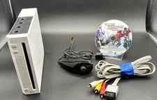 Nintendo Wii RVL-001 Console GC Ports OEM Lot w/ Nunchuk AV Cable Game Untested