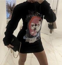 Versus Versace Sweatshirt Structured Shoulder Pad Jumper Dress Y2K M