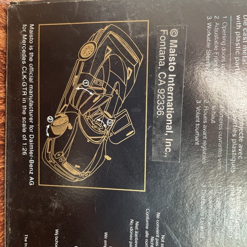 Maisto Mercedes Benz Street Version CLK-GTR 1/26 Scale Diecast Silver In Box - Picture 9 of 10