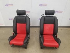 02 Ford Tbird Thunderbird Front Seat Set Leather Black Red 02 Ford Tbird Thunderbird Front Seat Set Leather Black Red