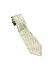Calvin Klein Silk Diagonal Striped Necktie Tan Beige One Size Business Attire