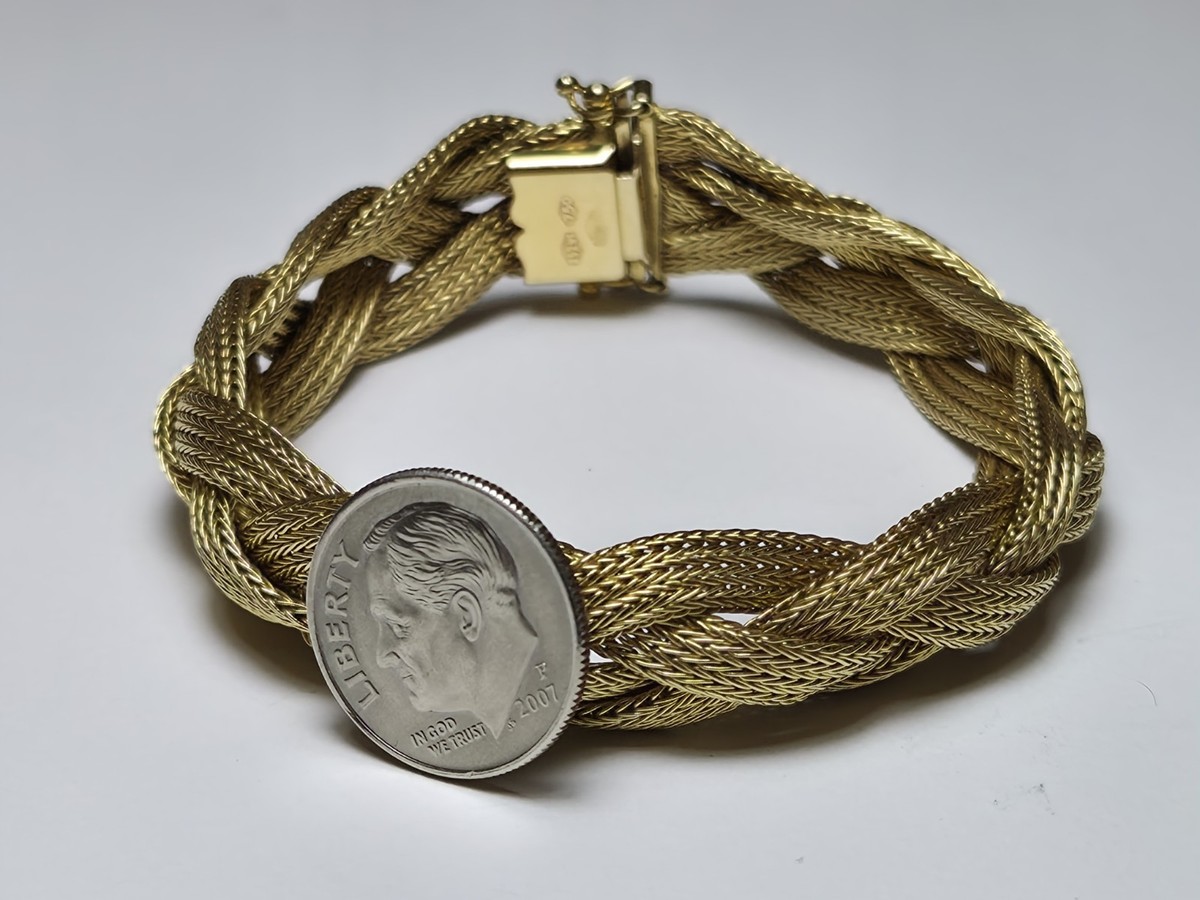 Tosato Bruno 252 VI Italy 750 18k Yellow Gold Woven Bracelet 7 Tosato Bruno 252 VI Italy 750 18k Yellow Gold Woven Bracelet 7