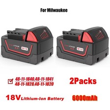 2 PACK For Milwaukee M18 6.0AH Battery Lithium Extended Capacity 48-11-1860 US
