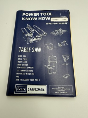 #ad #ad VTG Sears Craftsman Power Tool Know How Manual 1983 Edition Table Saw Lathe $3.89