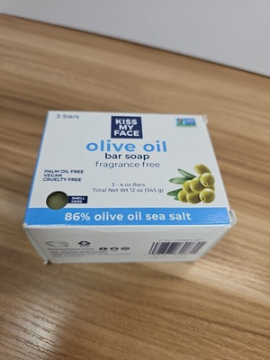 #ad Olive Oil Bar Soap Fragrance Free 3 Bars 4 oz 115 g Each Kiss My Face $5.99